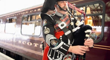 Royal Scotsman bagpiper